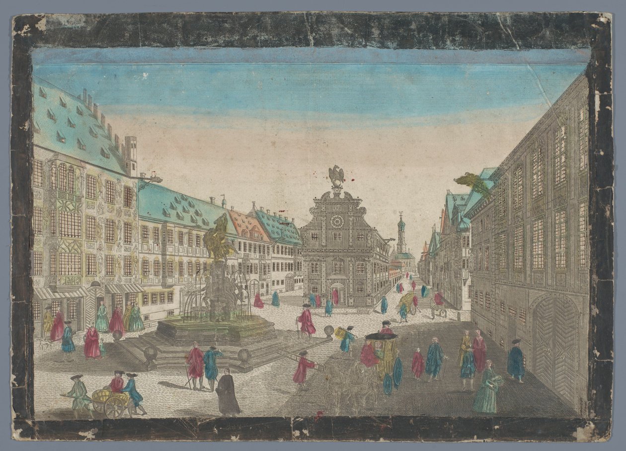 Veduta del mercato del vino ad Augusta da Georg Balthasar Probst (possibly)