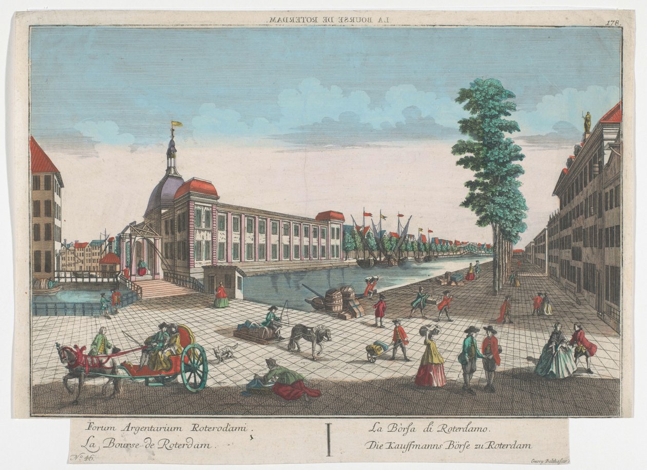 Veduta della Borsa di Rotterdam (Rotterdam) da Georg Balthasar Probst