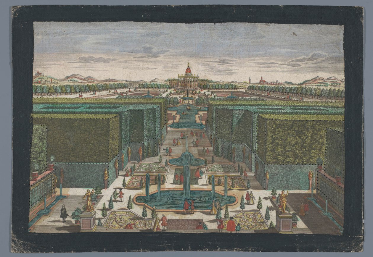 Veduta di un viale sul lato sinistro di un giardino da Georg Balthasar Probst
