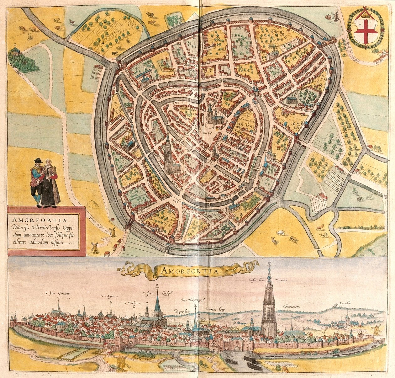 Amersfoort, Paesi Bassi - in "Civitates Orbis Terrarum" di Georg Braun, Colonia 1617 da Georg Braun