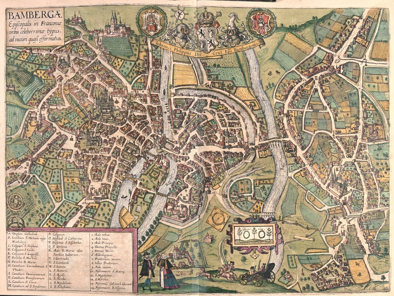 Bambergen, Germania - in "Civitates Orbis Terrarum" di Georg Braun, Colonia 1617 da Georg Braun