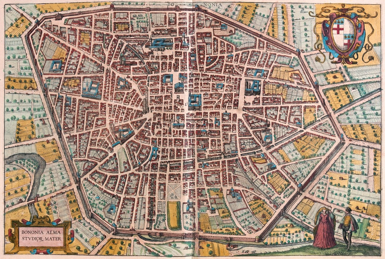 Bologna, Italia - in "Civitates Orbis Terrarum" di Georg Braun, Colonia 1617 da Georg Braun