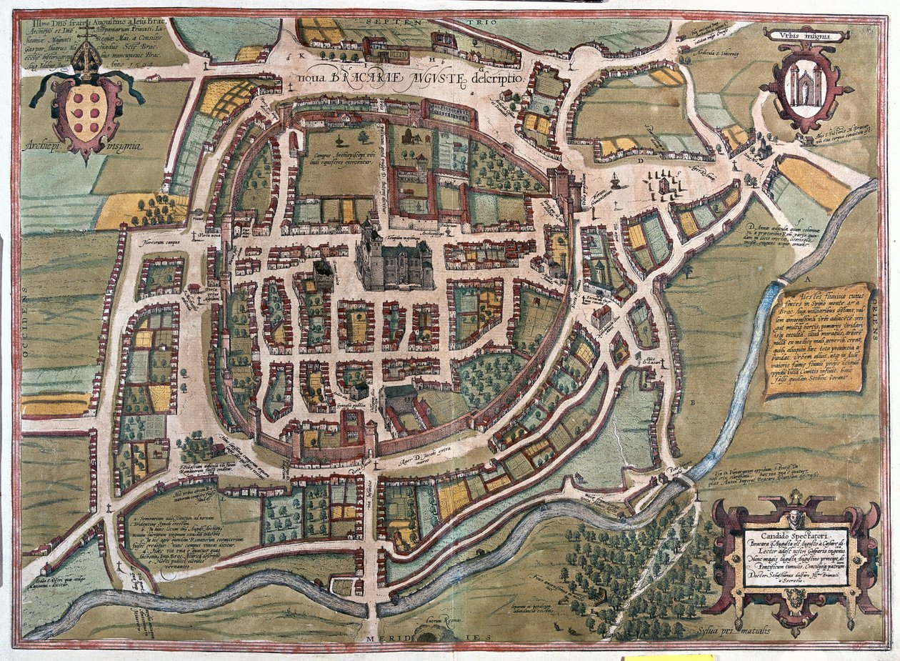 Braga, Portogallo - in "Civitates Orbis Terrarum" di Georg Braun, Colonia 1617 da Georg Braun
