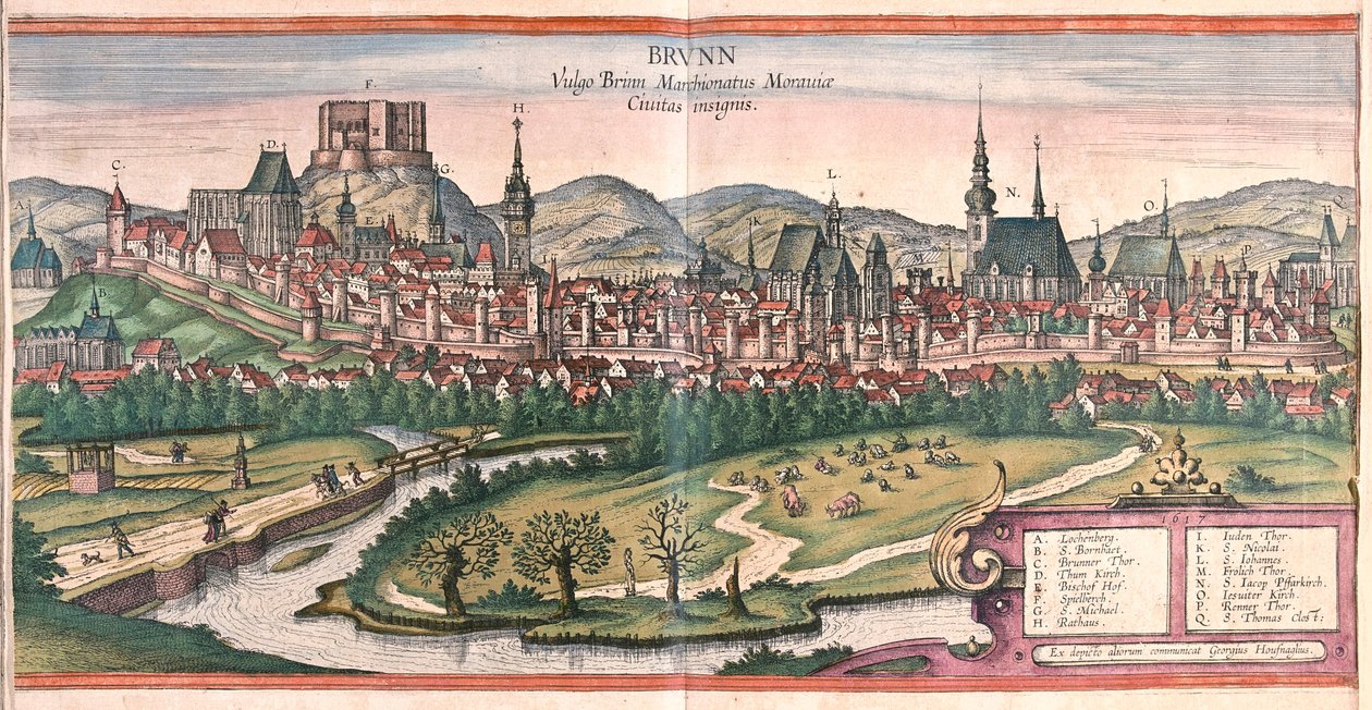 Brno (Moravia), Repubblica Ceca - in "Civitates Orbis Terrarum" di Georg Braun, Colonia 1617 da Georg Braun