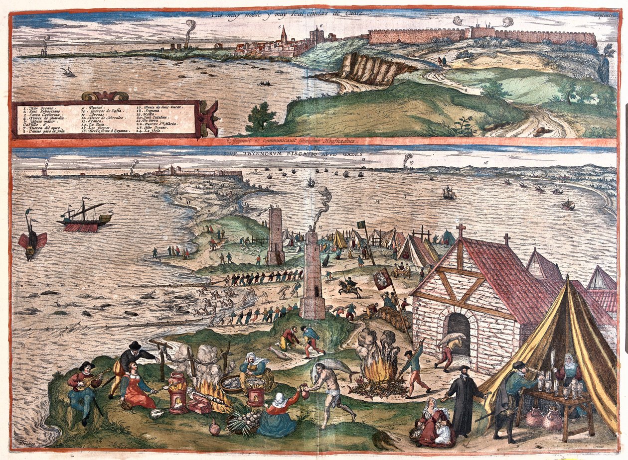 Cadice, Spagna - in "Civitates Orbis Terrarum" di Georg Braun, Colonia 1617 da Georg Braun