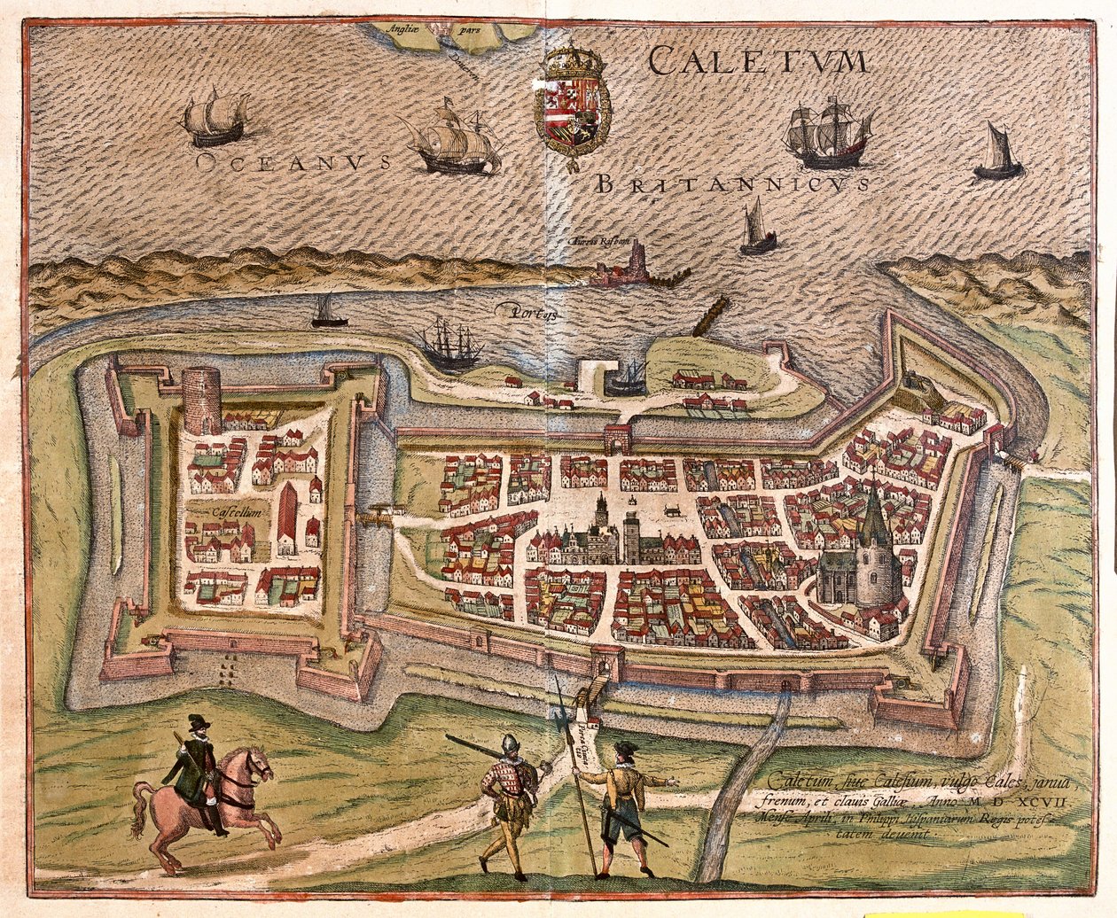 Calais, Francia - in "Civitates Orbis Terrarum" di Georg Braun, Colonia 1617 da Georg Braun
