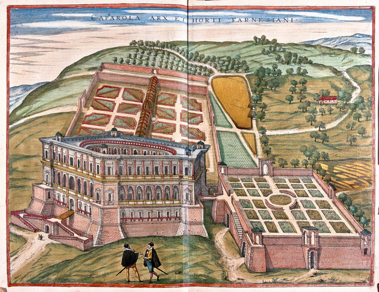 Caprarola e giardini, Italia - in "Civitates Orbis Terrarum" di Georg Braun, Colonia 1617 da Georg Braun