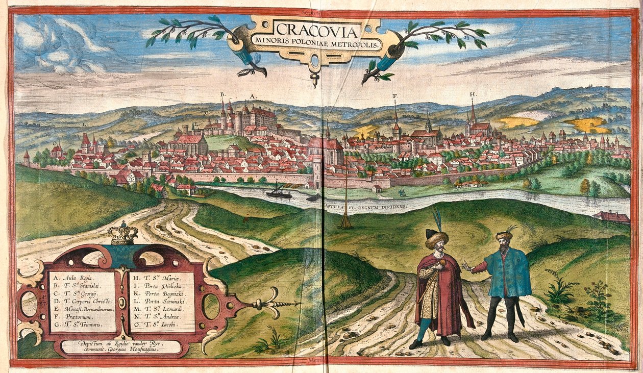 Cracovia, Polonia - in "Civitates Orbis Terrarum" di Georg Braun, Colonia 1617 da Georg Braun