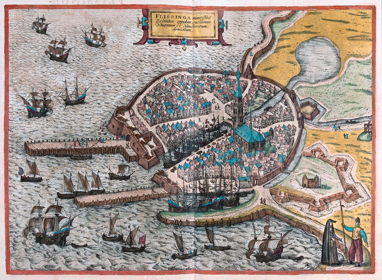 Flenish, Belgio - in "Civitates Orbis Terrarum" di Georg Braun, Colonia 1617 da Georg Braun