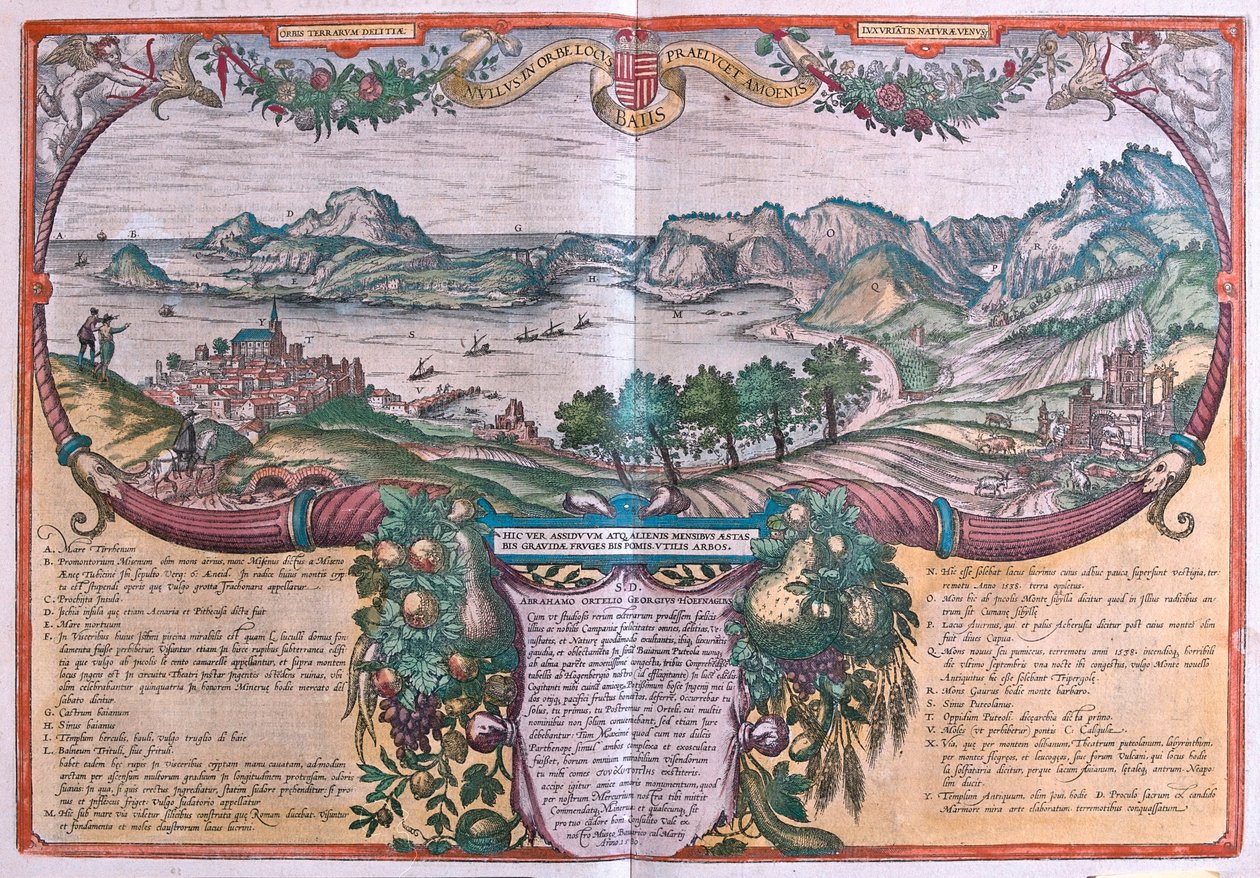 Golfo di Baia, Ischia e Pozzuoli, Italia in "Civitates Orbis Terrarum" di Georg Braun, Colonia 1617 da Georg Braun