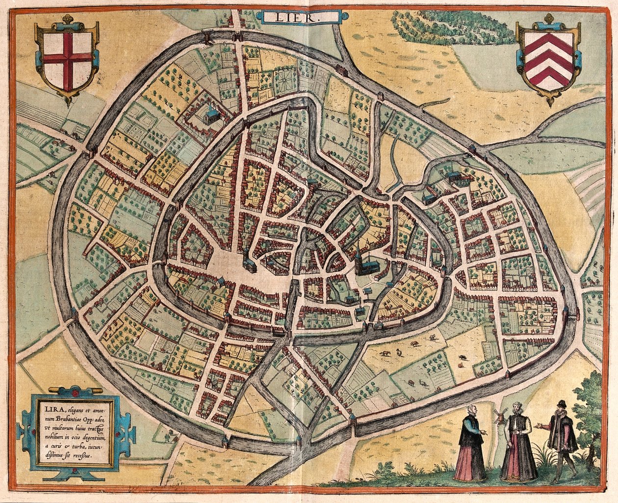 Lier, Belgio - in "Civitates Orbis Terrarum" di Georg Braun, Colonia 1617 da Georg Braun
