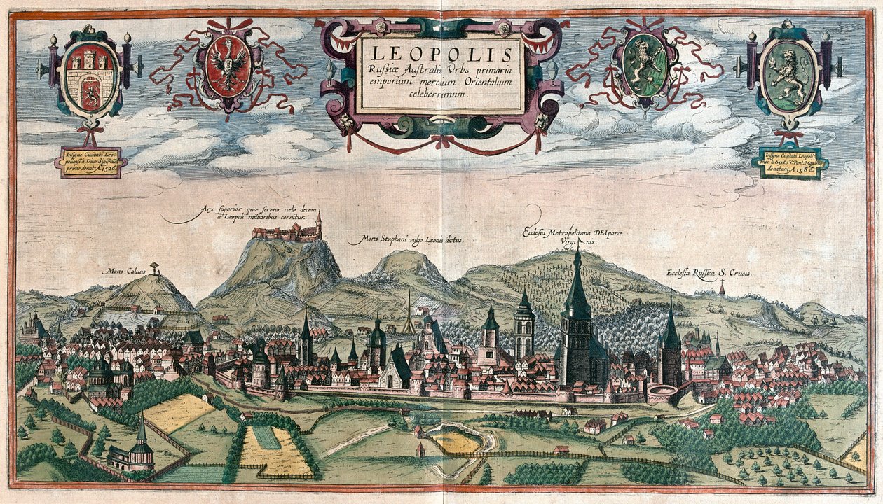 Lviv , Ucraina - in "Civitates Orbis Terrarum" di Georg Braun, Colonia 1617 da Georg Braun