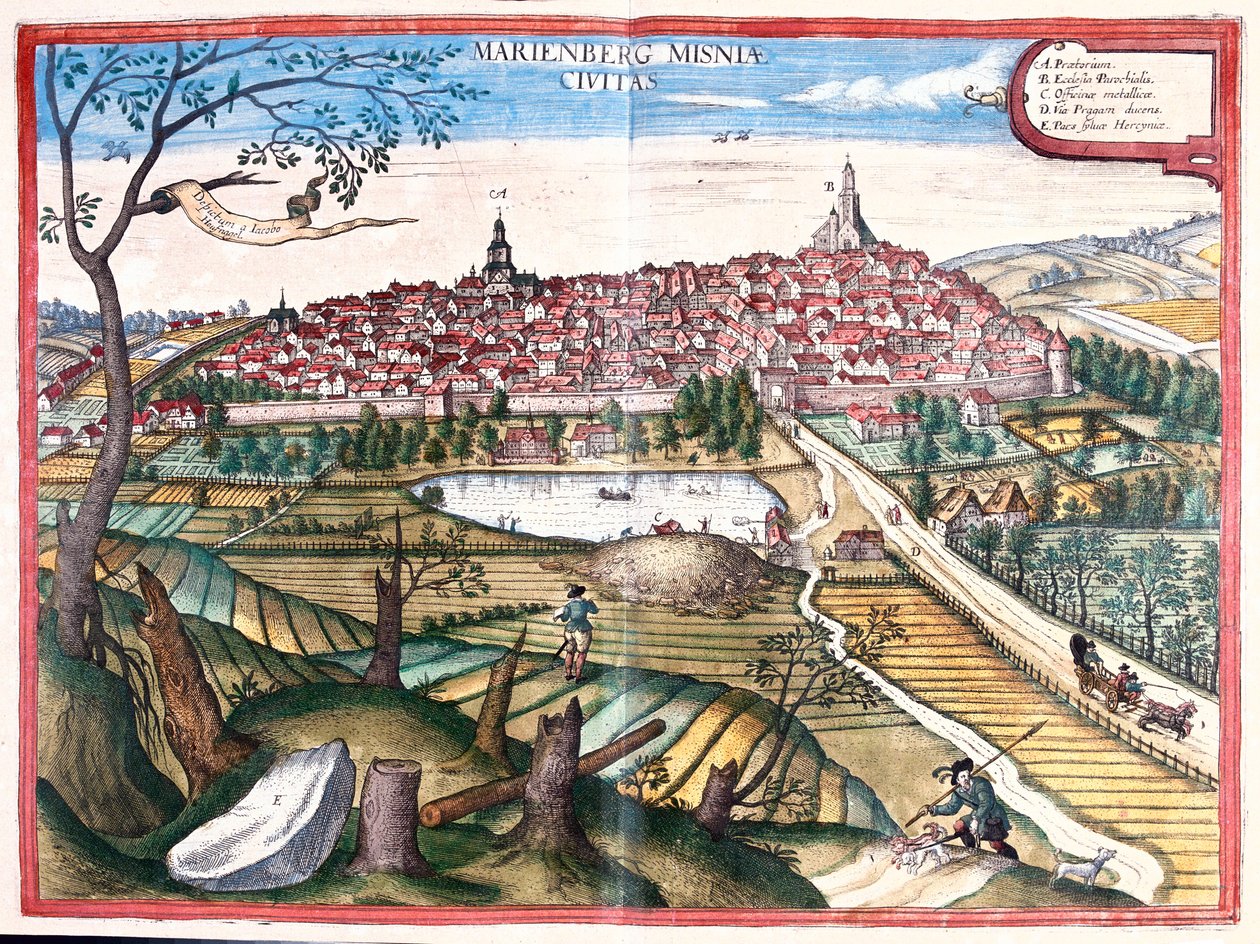 Marienberg, Germania - in "Civitates Orbis Terrarum" di Georg Braun, Colonia 1617 da Georg Braun