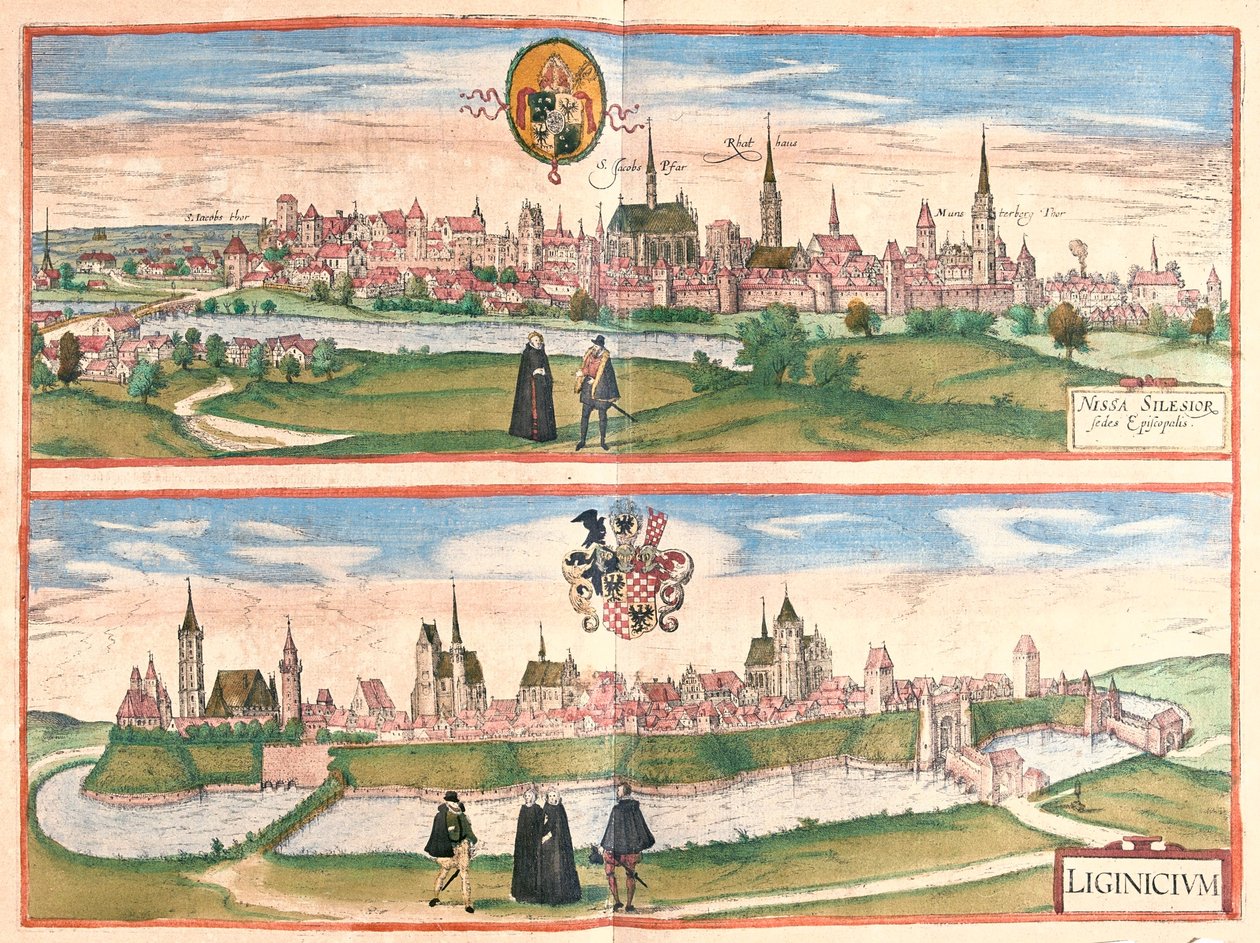Nysa - Legnica, Polonia - in "Civitates Orbis Terrarum" di Georg Braun, Colonia, 1617. da Georg Braun