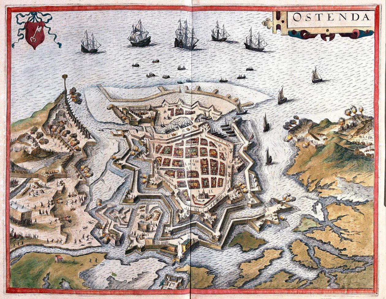 Ostenda, Belgio- in "Civitates Orbis Terrarum" di Georg Braun, Colonia 1617 da Georg Braun