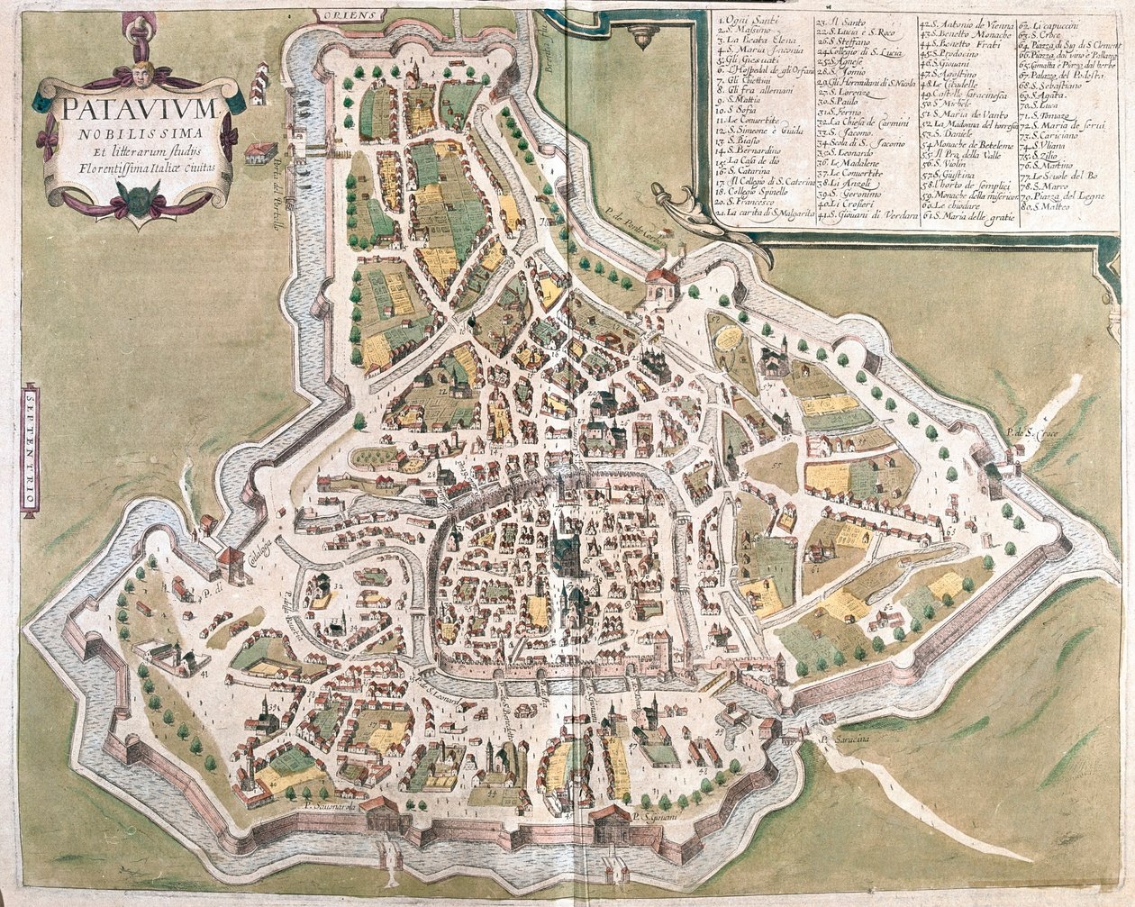 Padova, Italia - in "Civitates Orbis Terrarum" di Georg Braun, Colonia 1617 da Georg Braun