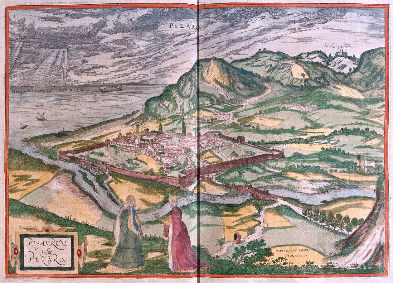 Pesaro, Italia - in "Civitates Orbis Terrarum" di Georg Braun, Colonia 1617 da Georg Braun