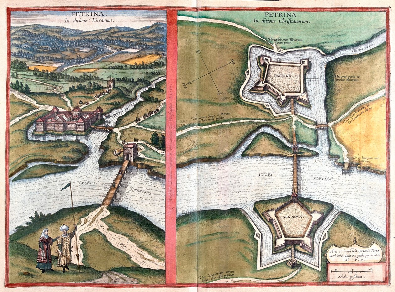 Petrinja, Croazia - in "Civitates Orbis Terrarum" di Georg Braun, Colonia 1617 da Georg Braun