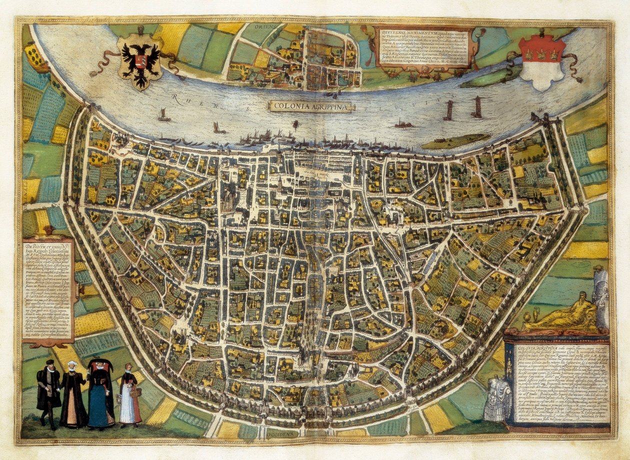 Piano della città di Burgos in Spagna da Georg Braun