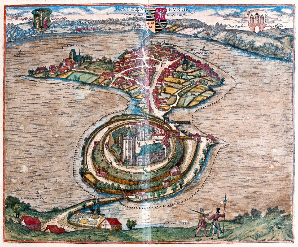 Ratzeburg, Germania - in "Civitates Orbis Terrarum" di Georg Braun, Colonia 1617 da Georg Braun