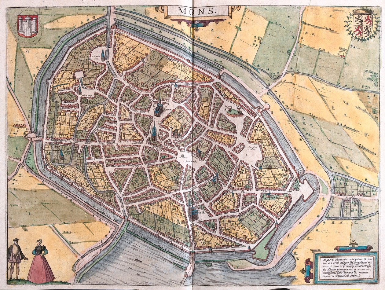 Ruen, Nimes e Bordeaux, Francia - in "Civitates Orbis Terrarum" di Georg Braun, Colonia 1617 da Georg Braun