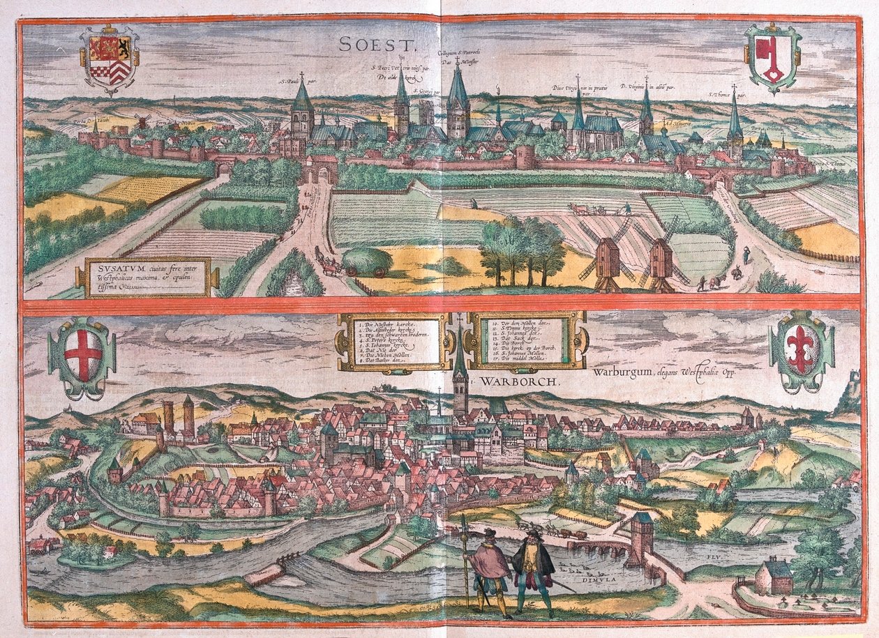 Soest, Warburg, Germania - in "Civitates Orbis Terrarum" di Georg Braun, Colonia 1617 da Georg Braun