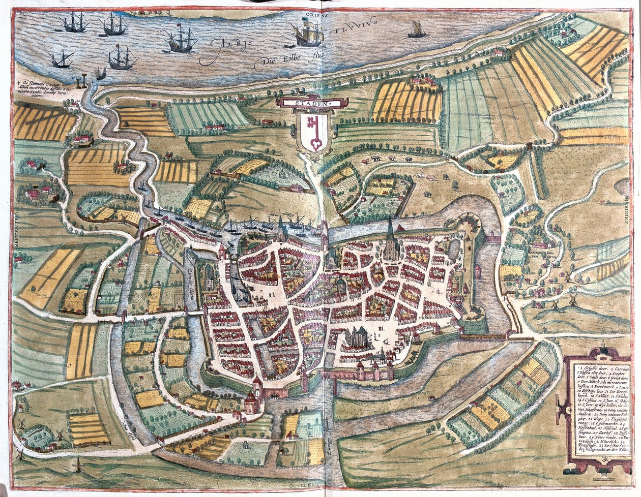 Staden, Germania - in "Civitates Orbis Terrarum" di Georg Braun, Colonia 1617 da Georg Braun