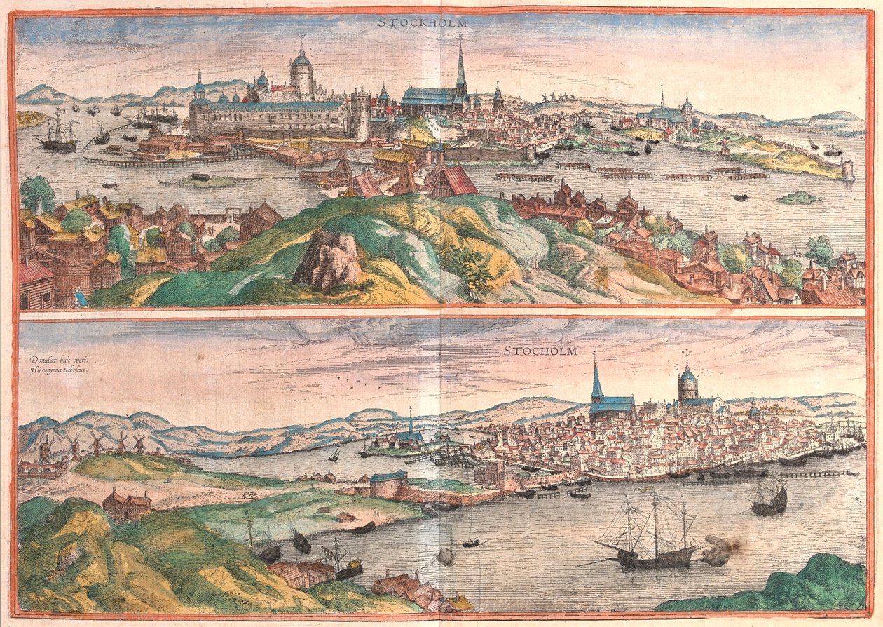 Stoccolma, Svezia - in "Civitates Orbis Terrarum" di Georg Braun, Colonia 1617 da Georg Braun