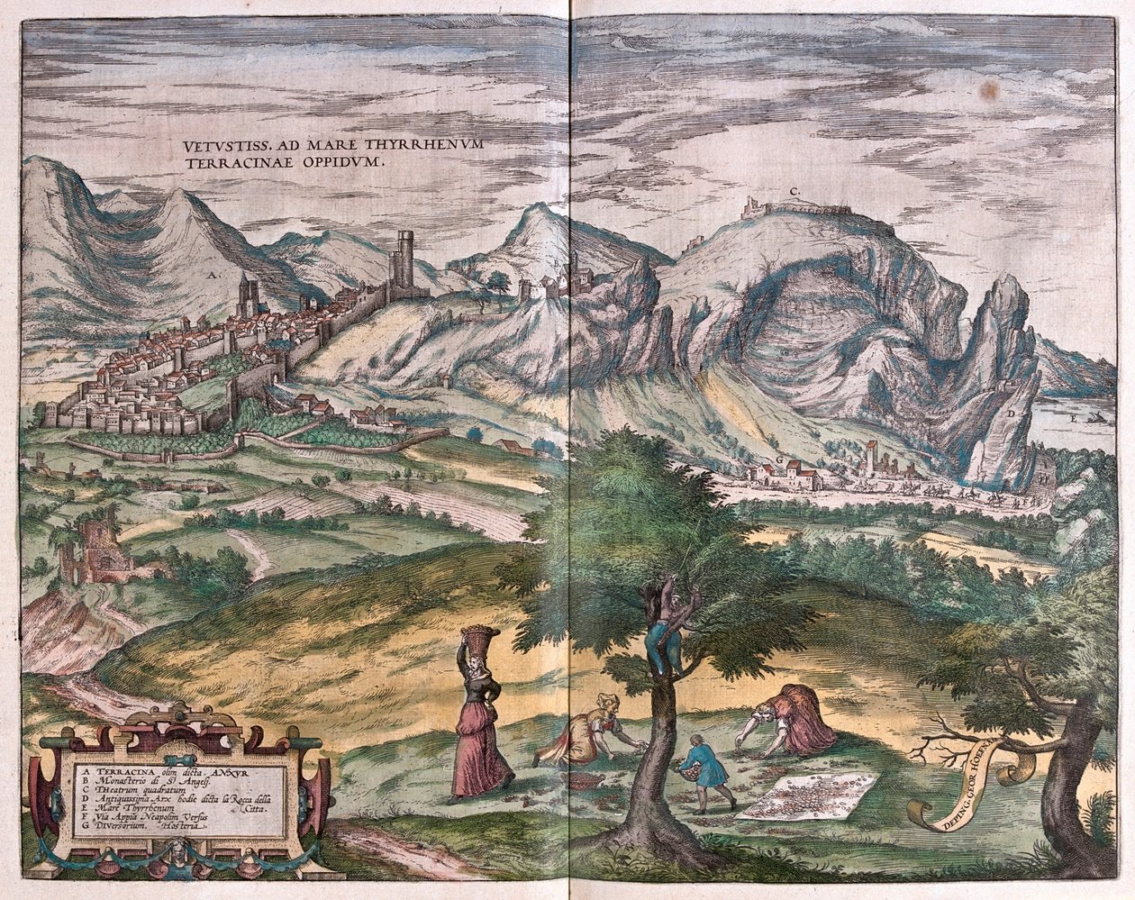 Terracina, Italia - in "Civitates Orbis Terrarum" di Georg Braun, Colonia 1617 da Georg Braun