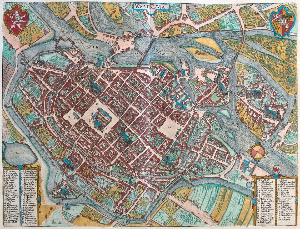Wroclaw, Polonia - in "Civitates Orbis Terrarum" di Georg Braun, Colonia 1617 da Georg Braun