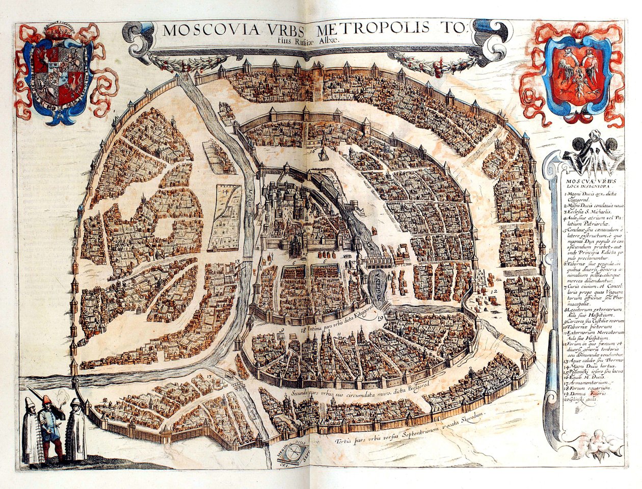 Mappa di Mosca, 1572 da Georg Braun und Franz Hogenberg