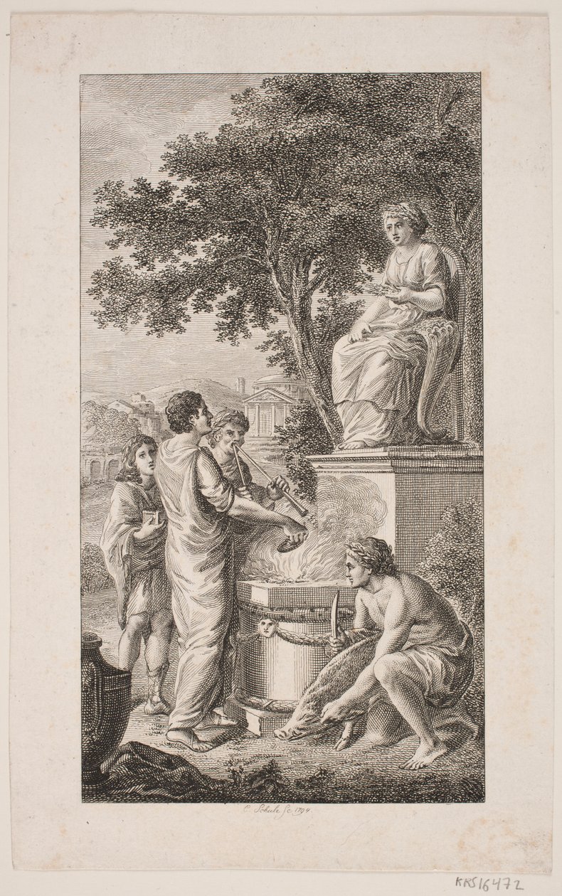 Illustrazione con scena di offerta da Georg Christian Schule