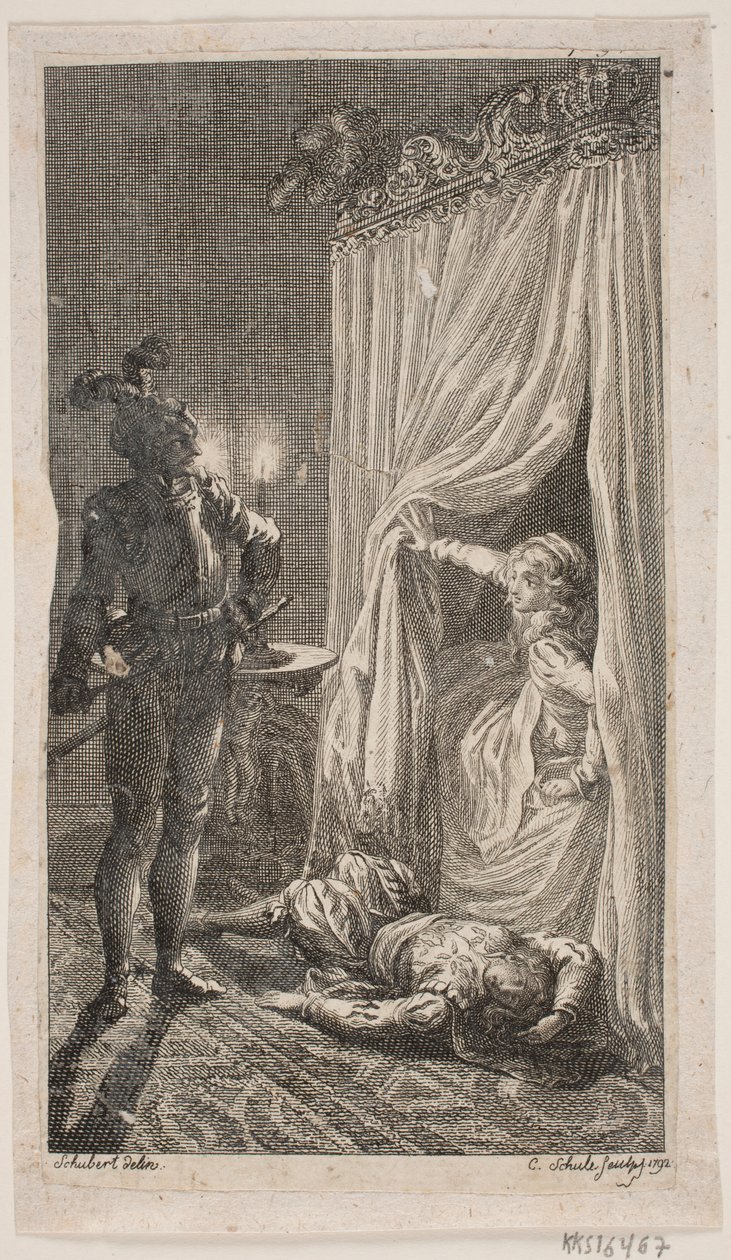 Illustrazione con Scena di Camera da Letto da Georg Christian Schule