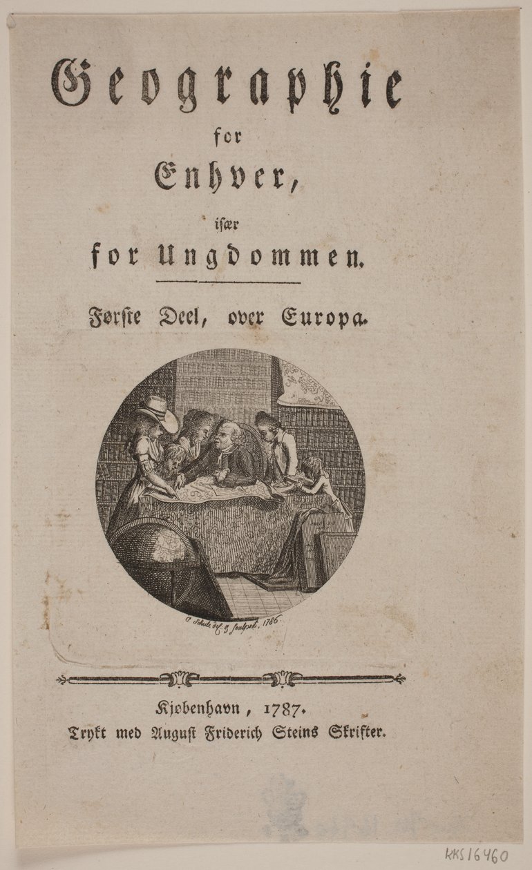 Pagina del titolo con vignetta per "Geografia per tutti" da Georg Christian Schule