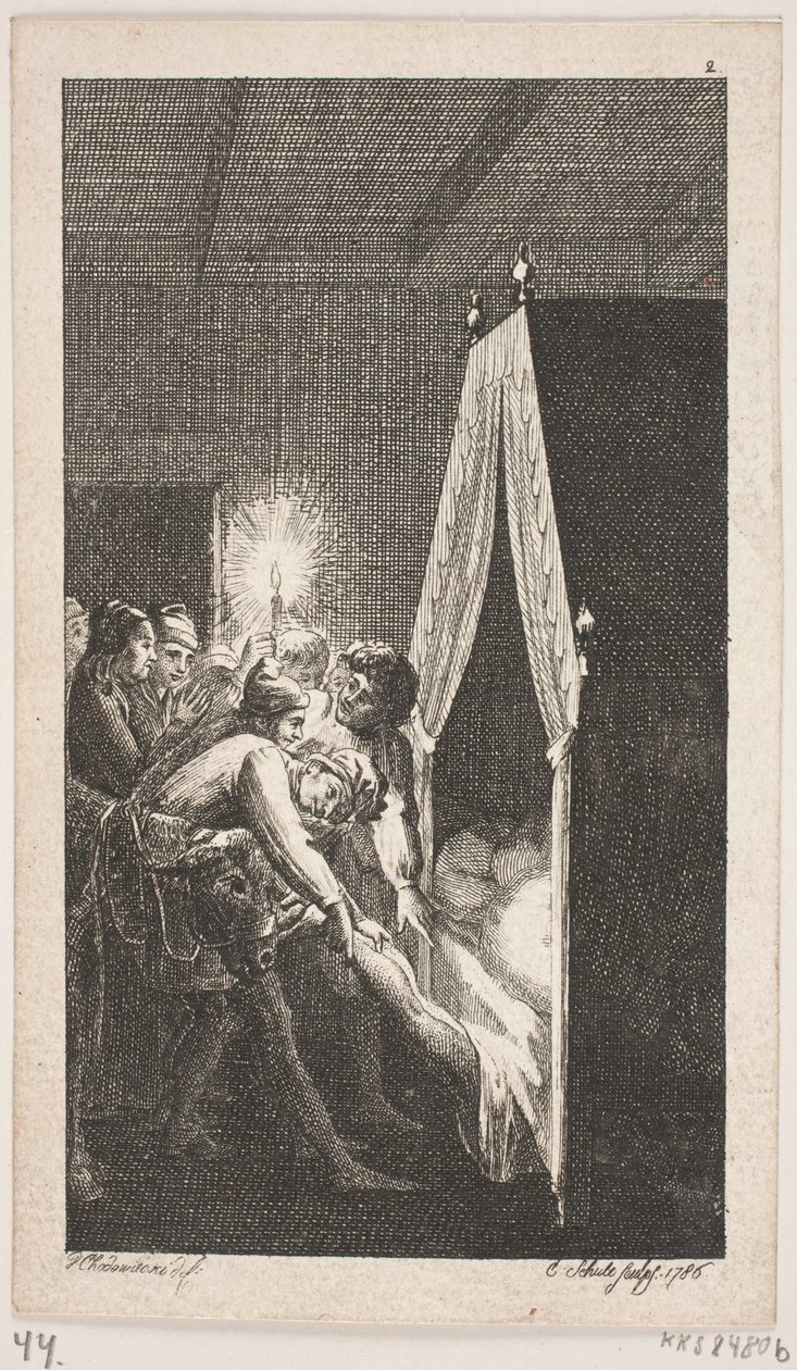 Vignetta del titolo per Smollett "Le avventure di Peregrine Pickle" da Georg Christian Schule