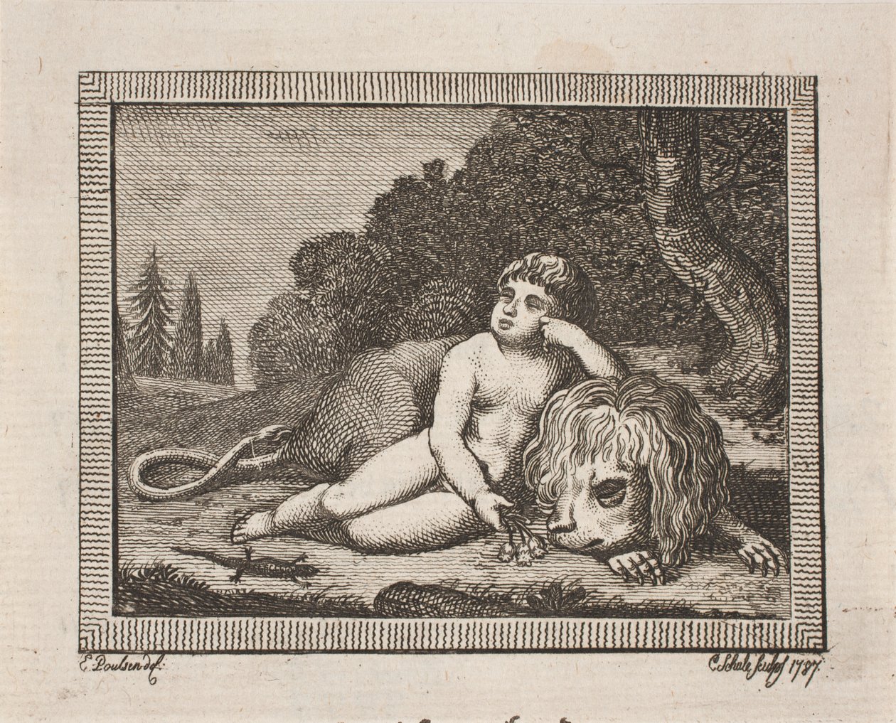 Vignetta per "Tutti gli scritti" di J. H. Wessel da Georg Christian Schule