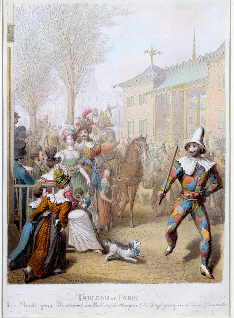 Il Martedì Grasso sul Boulevard des Italiens a Parigi da Georg Emanuel Opitz