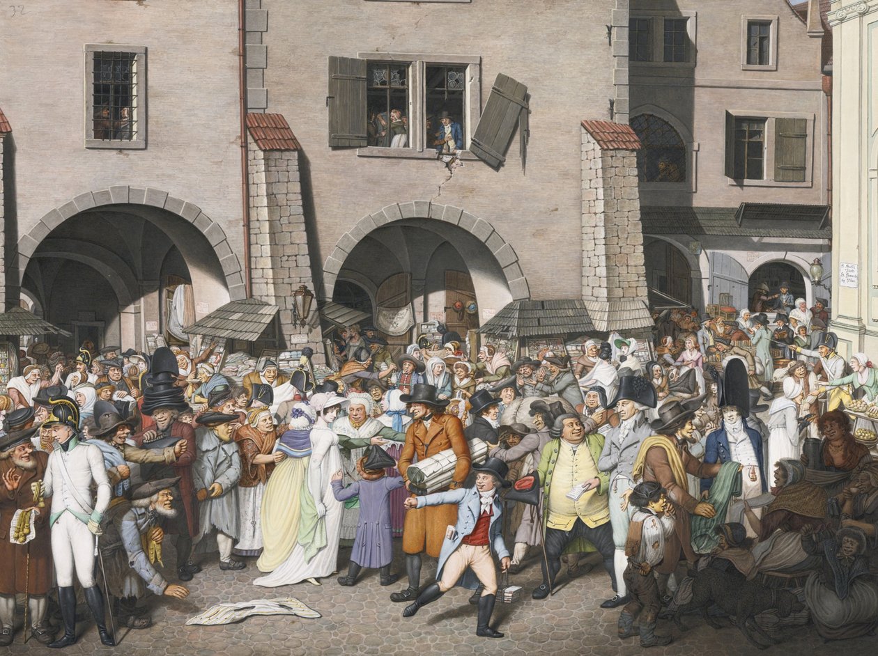 Mercato Affollato, Praga, 1804 da Georg Emanuel Opiz