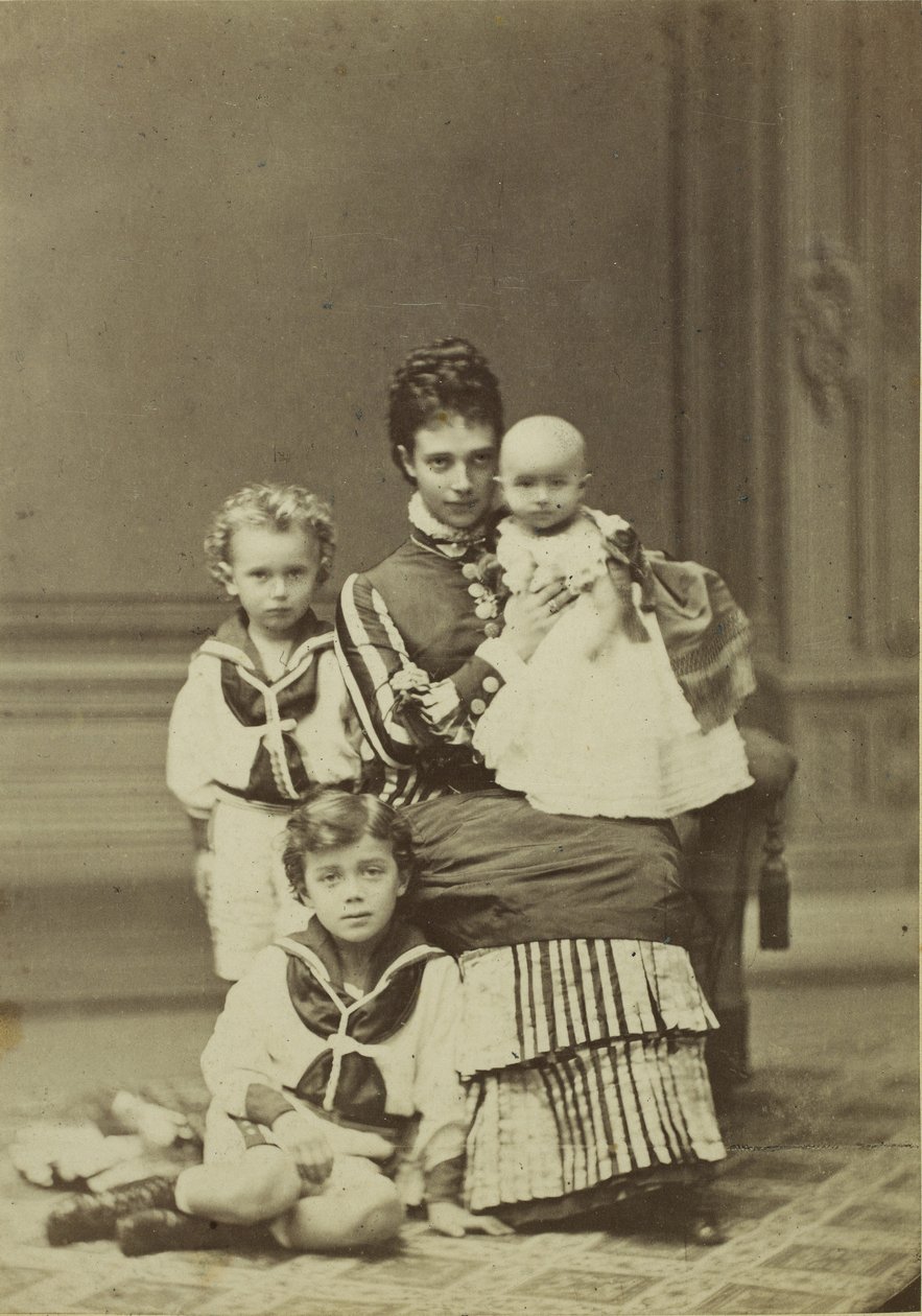Granduchessa Maria Fyodorovna con i figli, Nicholas Alexandrovich, George da Georg Emil Hansen