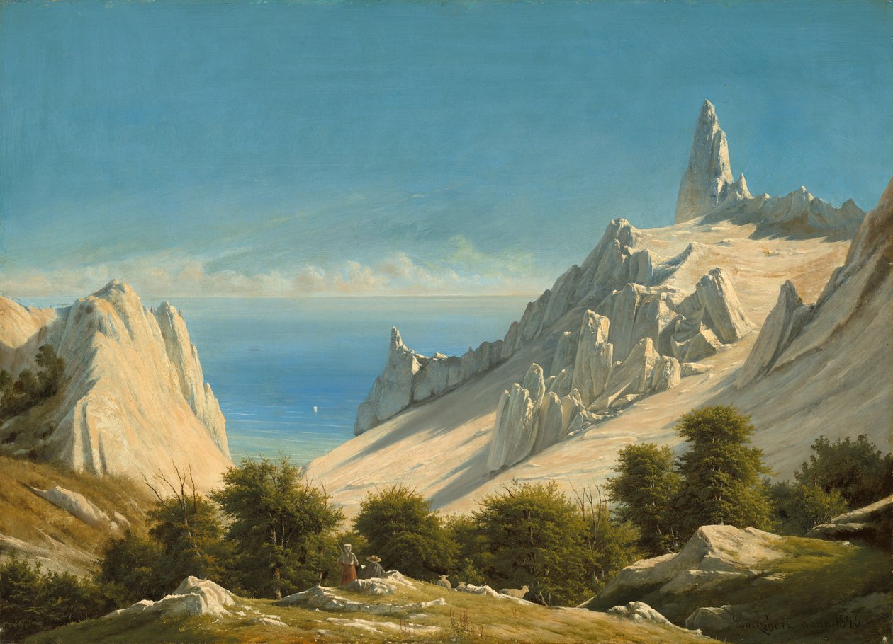 Veduta di Sommerspiret, le scogliere di Møn da Georg Emil Libert