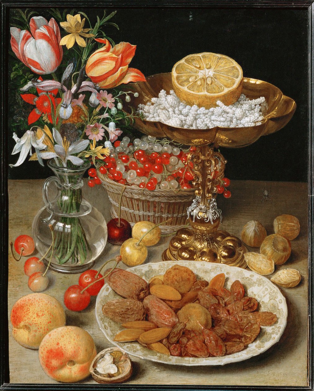 Natura morta con dessert e bouquet (dipinto) da Georg Flegel