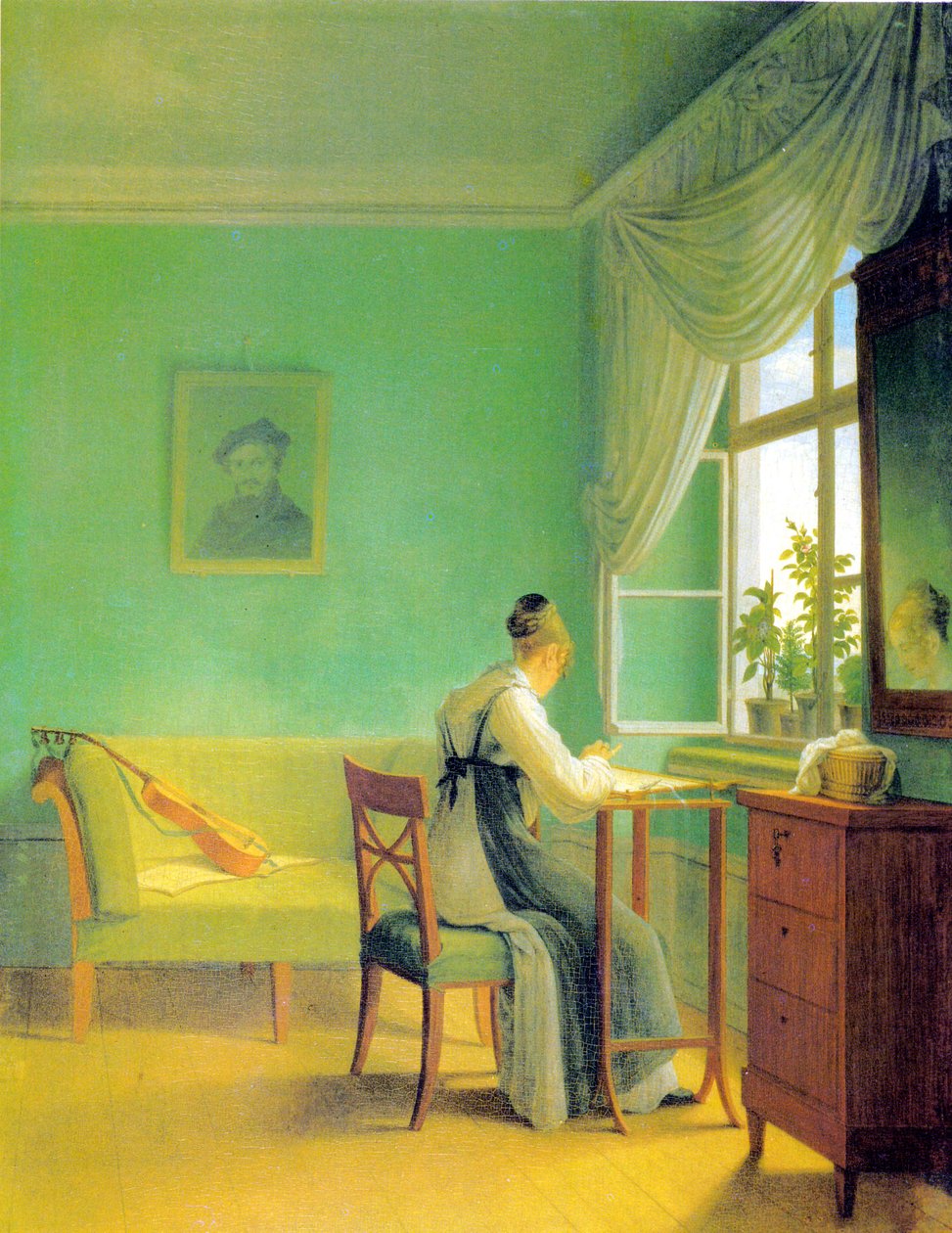 Ricamo donna da Georg Friedrich Kersting