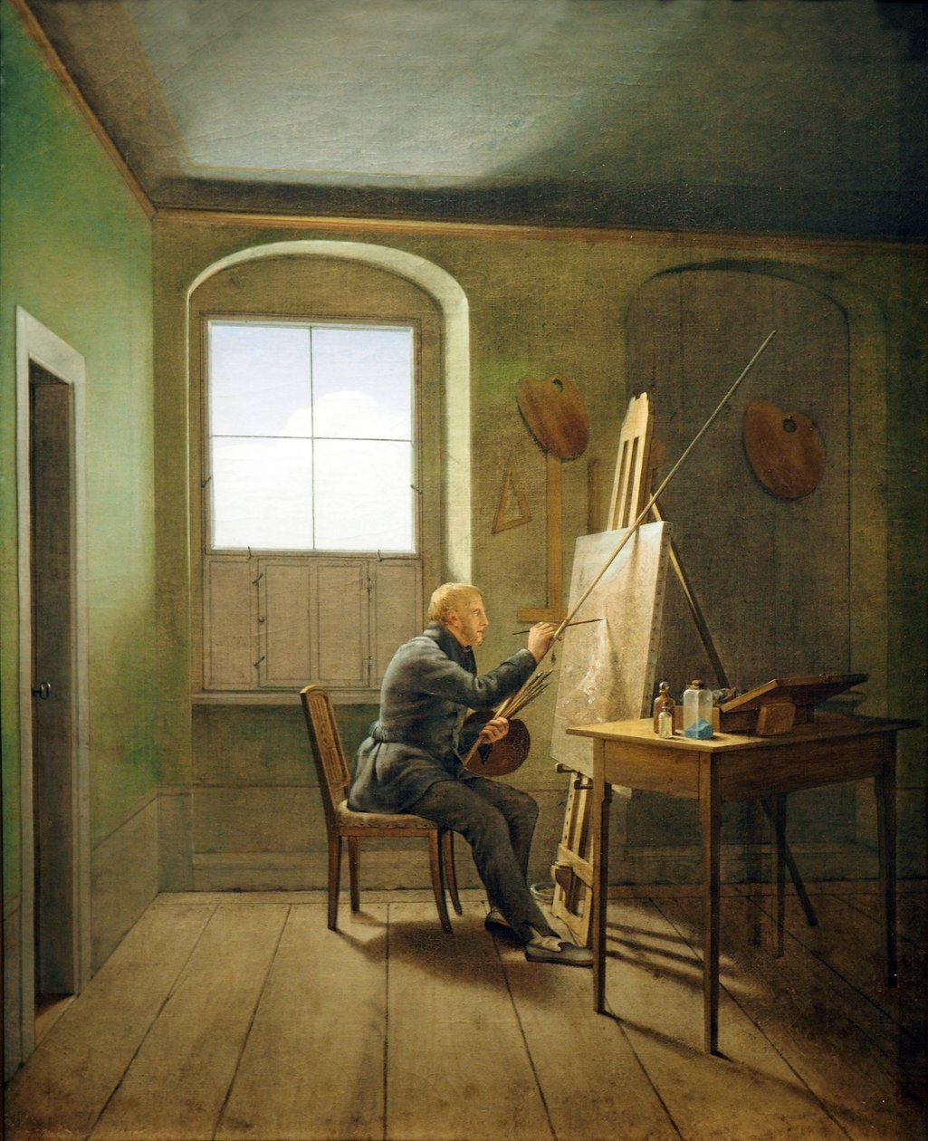 Tedesco: Caspar David Friedrich nel suo studio Caspar David Friedrich nel suo studio (1811) da Georg Friedrich Kersting