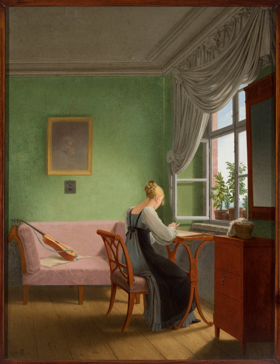 Ricamatrice alla finestra da Georg Friedrich Kersting
