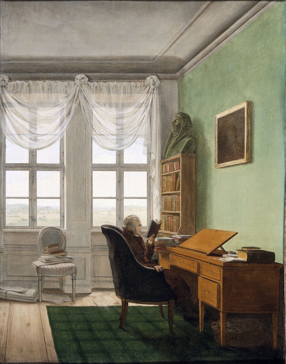 Tedesco:  Reinhards Studierstube Lo studio del cout-chaplain Reinhard da Georg Friedrich Kersting