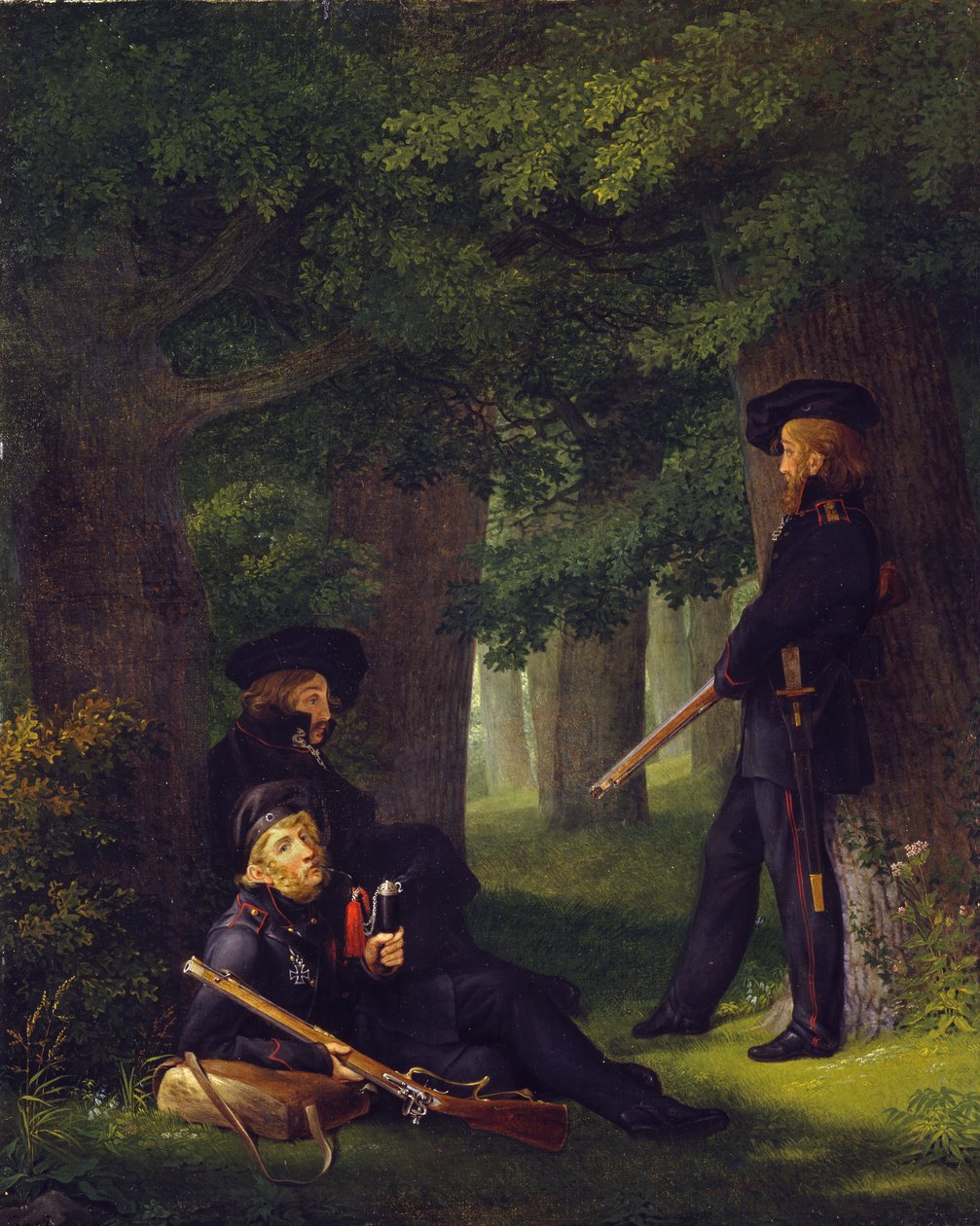 Theodor Körner, Friedrich Friesen e Heinrich Hartmann di guardia da Georg Friedrich Kersting