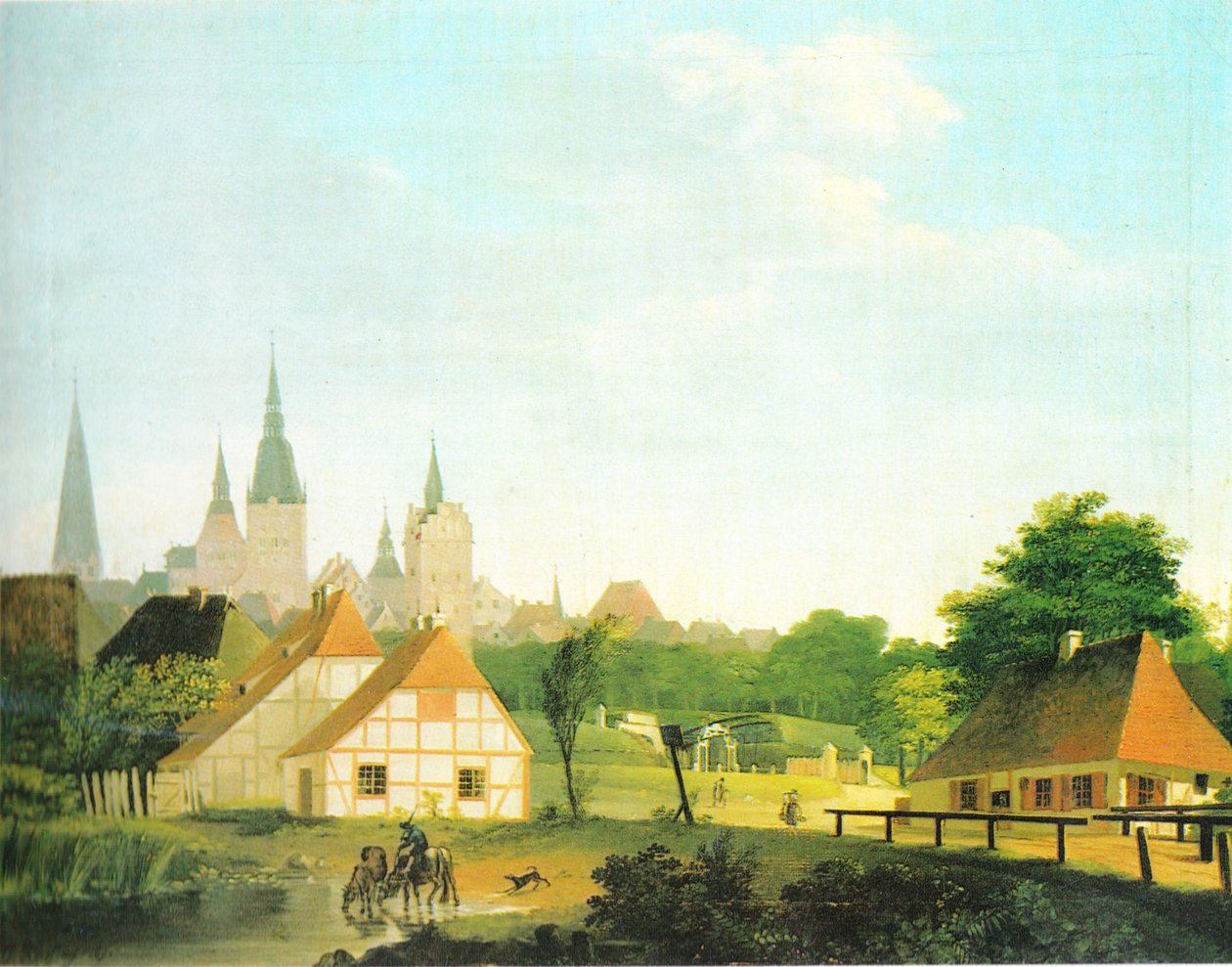 Vista di Rostock da ovest da Georg Friedrich Kersting
