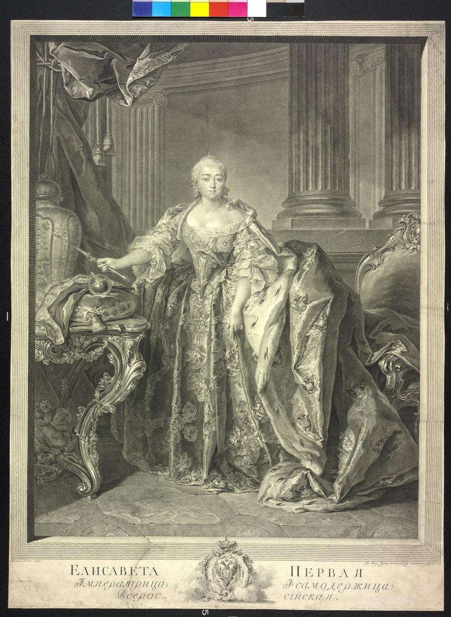 Imperatrice di Russia Elisabetta Petrovna da Georg Friedrich Schmidt