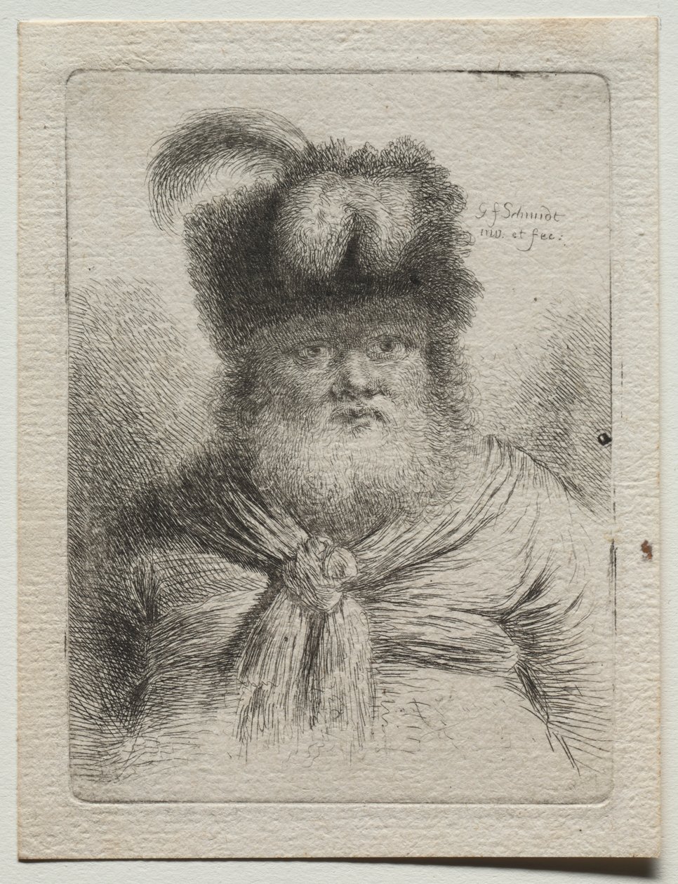 Vecchio con un cappello di pelliccia da Georg Friedrich Schmidt