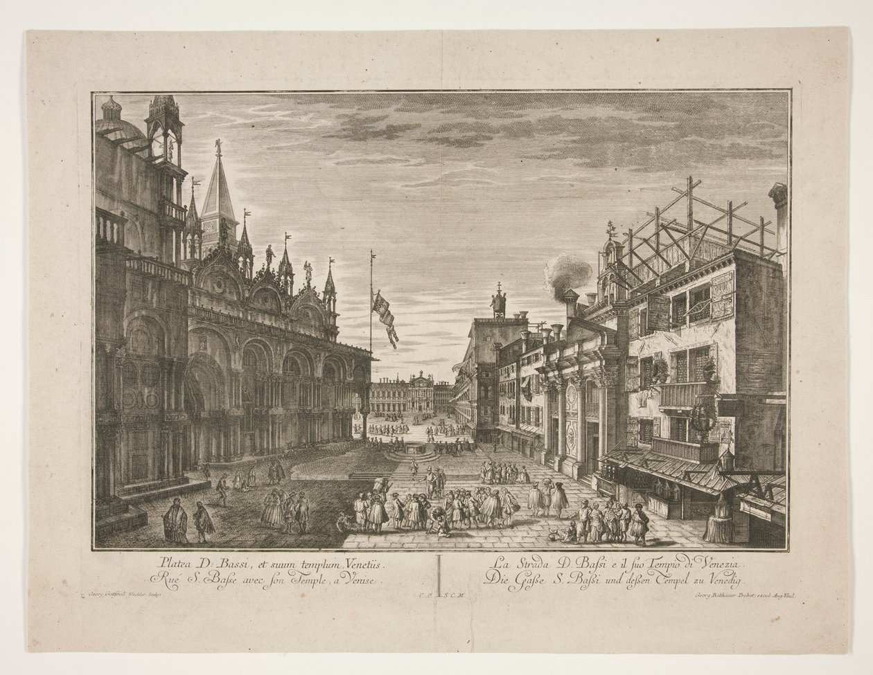 La strada di San Bassi e il suo tempio a Venezia da Georg Gottfried Winckler